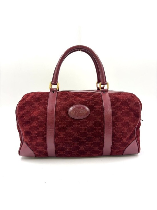 Celine Handbags - Celine Maroon Suede and Leather Top Handle Satchel